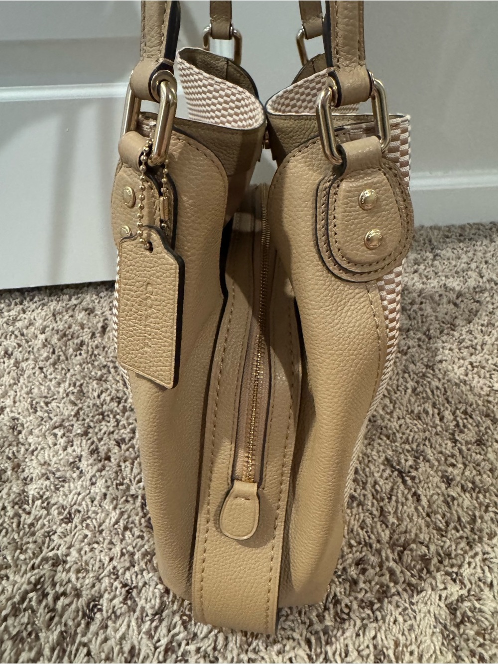 Coach Legacy Jacquard Canvas Edie 31 Shoulder Bag - Beechwood Gold - Picture 5 of 13